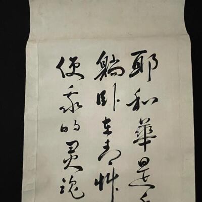Pair of Antique Chinese Calligraphic Scrolls (#519)