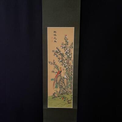 Signed Vintage Chinese Scene Painted Scroll
