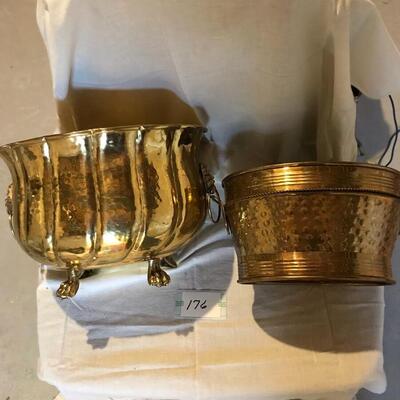 Lot of 2 Brass Planters