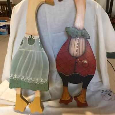 Mr & Mrs Goose Tole Painted