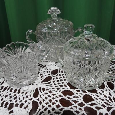 Vintage crystal sugar bowls