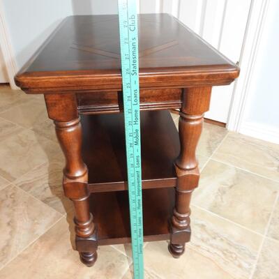 Gorgeous walnut inlaid tiered shelf stand