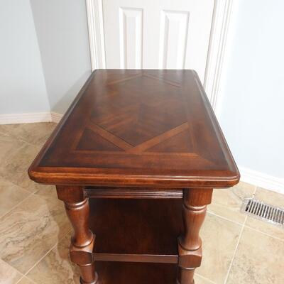 Gorgeous walnut inlaid tiered shelf stand