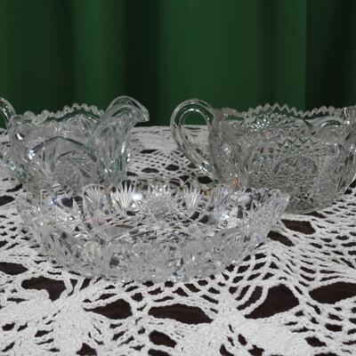 Vintage American brilliant cream and sugar dish