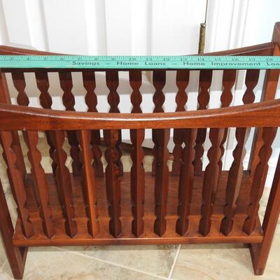 Teak wood magazine rack