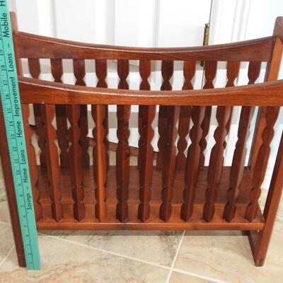 Teak wood magazine rack