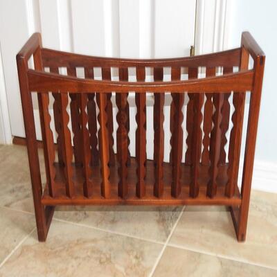 Teak wood magazine rack