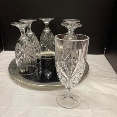 F532 Crystal Icetea Glasses on Tray with Napkins