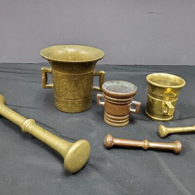 Brass Apothecary Bowls and Pestles