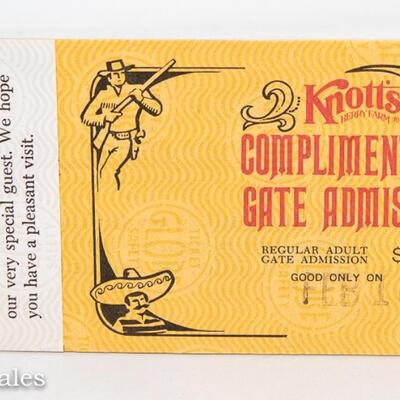 A set of three Knotts Berry Farm Admission Books from 1959 - Consecutively numbered, 014753, 014754, 014755.  Books are complete and in...