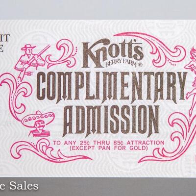 SET OF FOUR - CONSECUTIVELY NUMBERED - KNOTTS BERRY FARM ADMISSION BOOKS