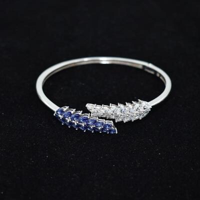 PAJ sterling silver blue and white CZ bracelet