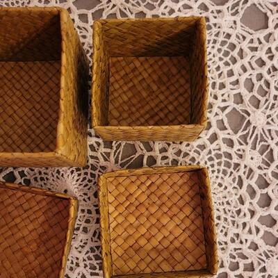 Lot 65: (2) Small Nesting Baskets with Lids
