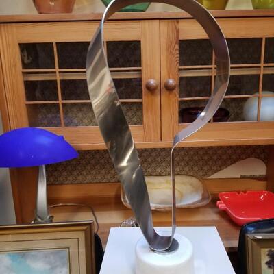 Mid-century modern steel formed sculpture attributed to Curtis Jere