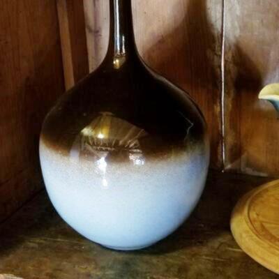 Mid-Century Unique Two-Toned Glazed Ceramic Vase