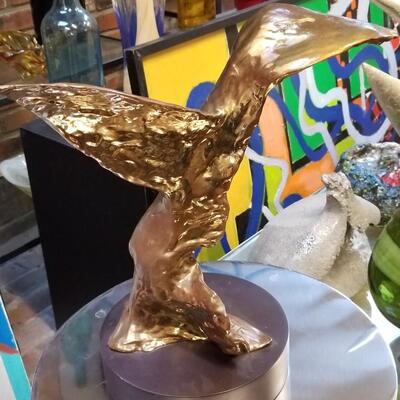 Mid-century bronze finished signed  sculpture