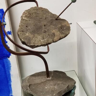 Primitive Style mid-century stone sculpture with movement