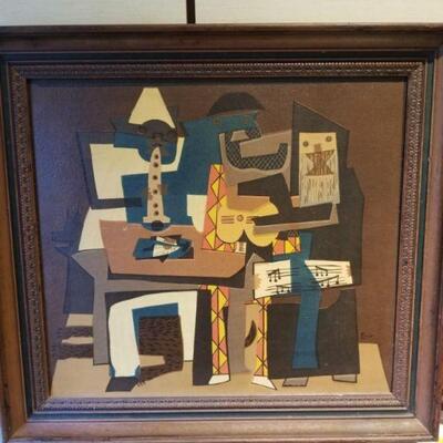Vintage Copy of expressive Picasso painting on board  (Not an original Picasso)