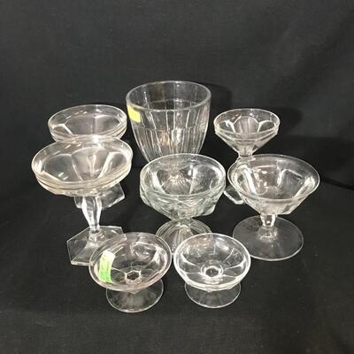 Lot 220: Vintage Heisey Glass Footed Glasses/Dishes