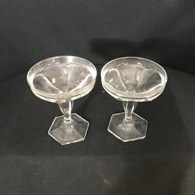Lot 220: Vintage Heisey Glass Footed Glasses/Dishes