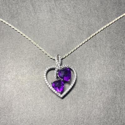Sterling Silver Heart Pendant & Necklace