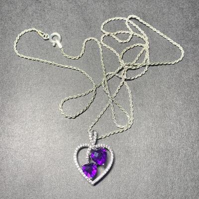 Sterling Silver Heart Pendant & Necklace