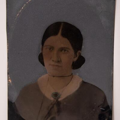 ANTIQUE - HAND COLORED TINTYPE