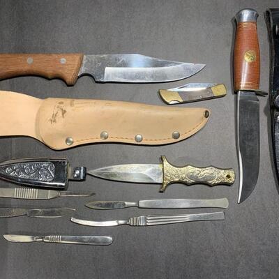 Lot of knives & Surgical Tools
