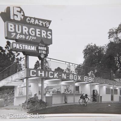 TWO VINTAGE FAST FOOD PHOTOS - CRAZY BURGERS - 7 FOR $1.00!!!