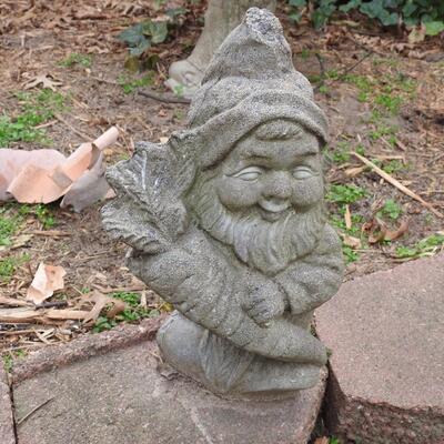 Outdoor concrete gnome