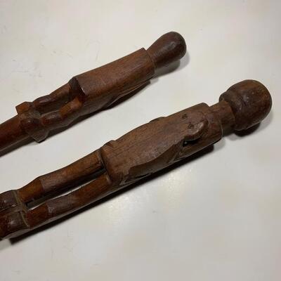 Pair of Carved Tribal Canes