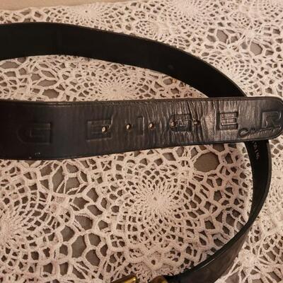 Lot 122: Belt with a Large Mixed Metal Buckle and Leather Belt made in Austria