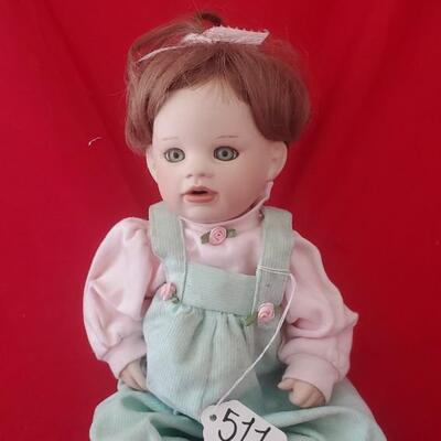 Baby Doll In Mint Green Overalls