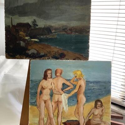A - 344 Four Original Oil Paintings (Reversed) on Board by Glen Ranney