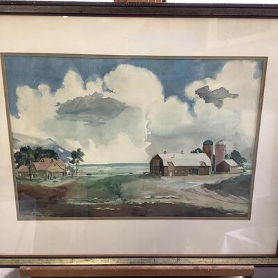 A - 346 Original Framed Watercolor "Living on the Farm"  by Glen Ranney