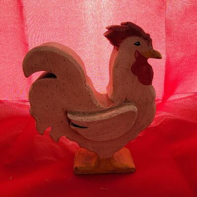 Wooden Rooster Statue