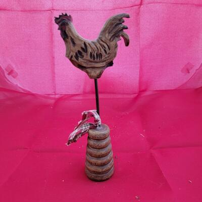 Wooden Rooster Figure