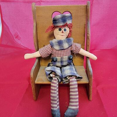 Small Raggedy Ann Doll in Chair