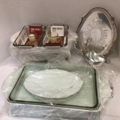 G575 Anchor Hocking Server Silverplate Serving Dishes