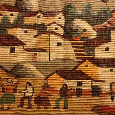 Vintage Guatemalan hand loomed rug/wall hanging