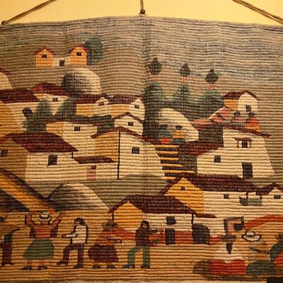 Vintage Guatemalan hand loomed rug/wall hanging