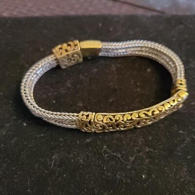 Silver and Bronze ID Bracelet