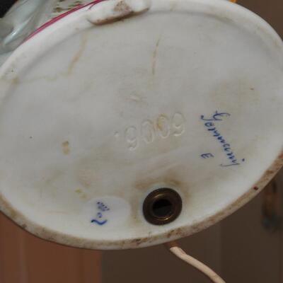 Dancing Victorian couple porcelain German lamp