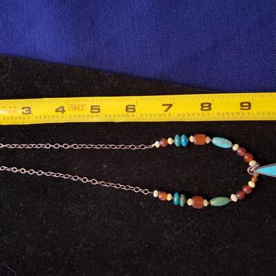 Barse Sterling, turquoise, and bead necklace
