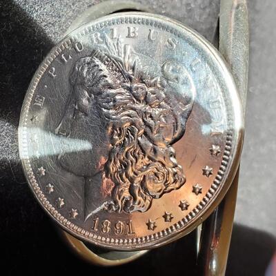 1891 Morgan Silver Dollar cuff