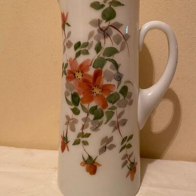 Vintage tall milk glass pitcher