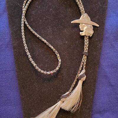 Women's Men's Braided Silver Bolo Tie