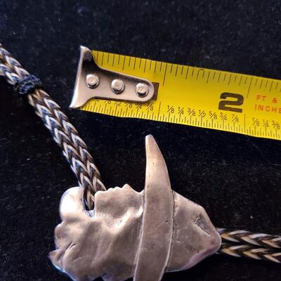 Women's Men's Braided Silver Bolo Tie