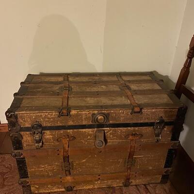 Large antique trunk - B