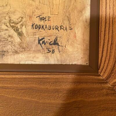 â€œThree Kookaburrasâ€ framed original artwork